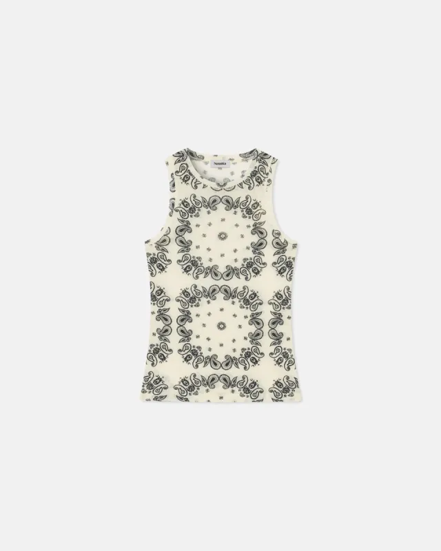 Anneke - Sale Printed Mesh-Jersey Tank Top - Bandana Small Scale sold by Nanushka