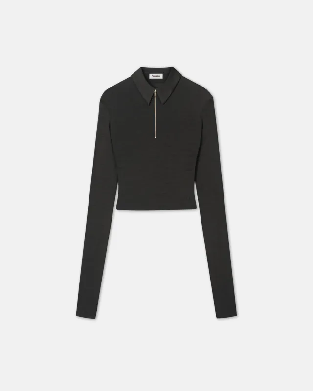 Solane - Sale Cropped Wool-Jersey Top - Pine Green sold by Nanushka