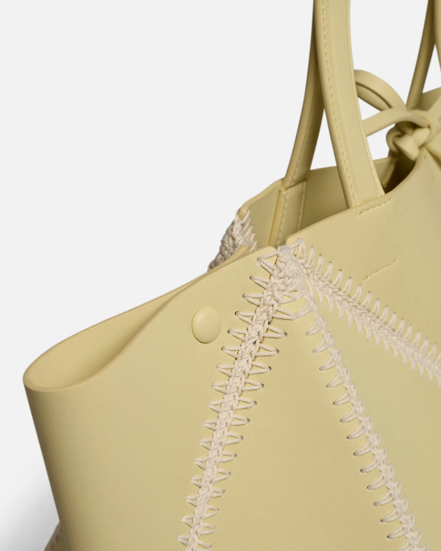 Origami Tote Large - Alt-Nappa Crochet Tote - Moonbeam/Crème sold by Nanushka product image thumbnail 5