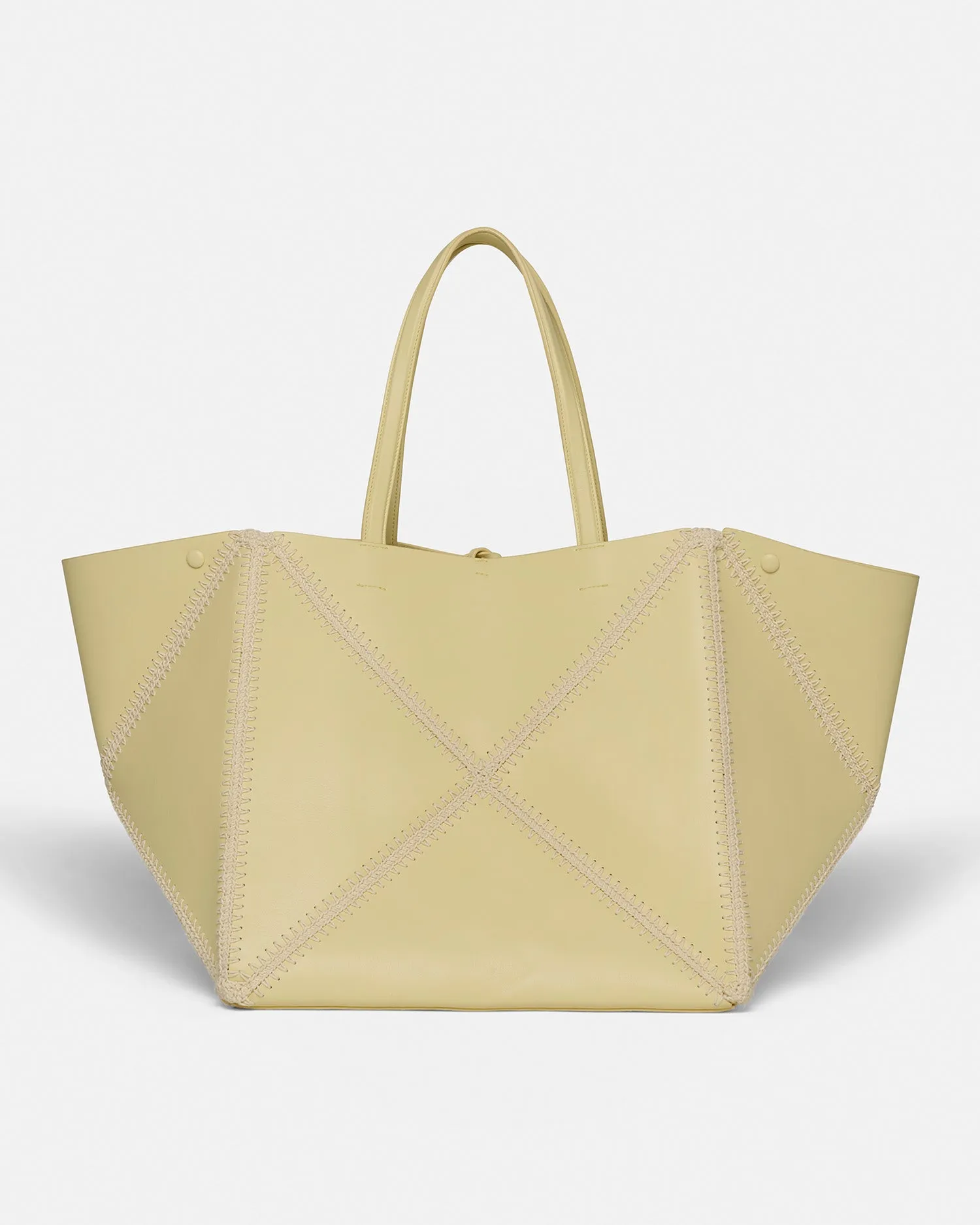 Origami Tote Large - Alt-Nappa Crochet Tote - Moonbeam/Crème sold by Nanushka product image thumbnail 2