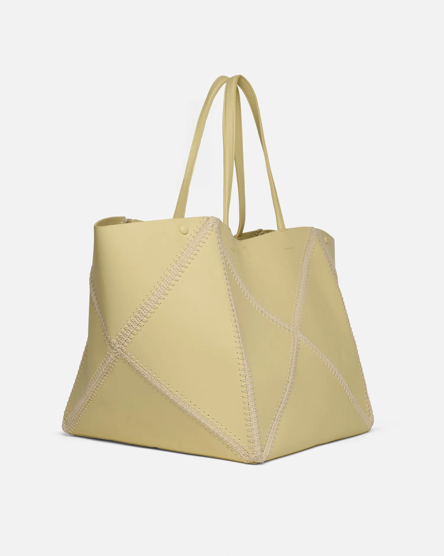 Origami Tote Large - Alt-Nappa Crochet Tote - Moonbeam/Crème sold by Nanushka product image thumbnail 3