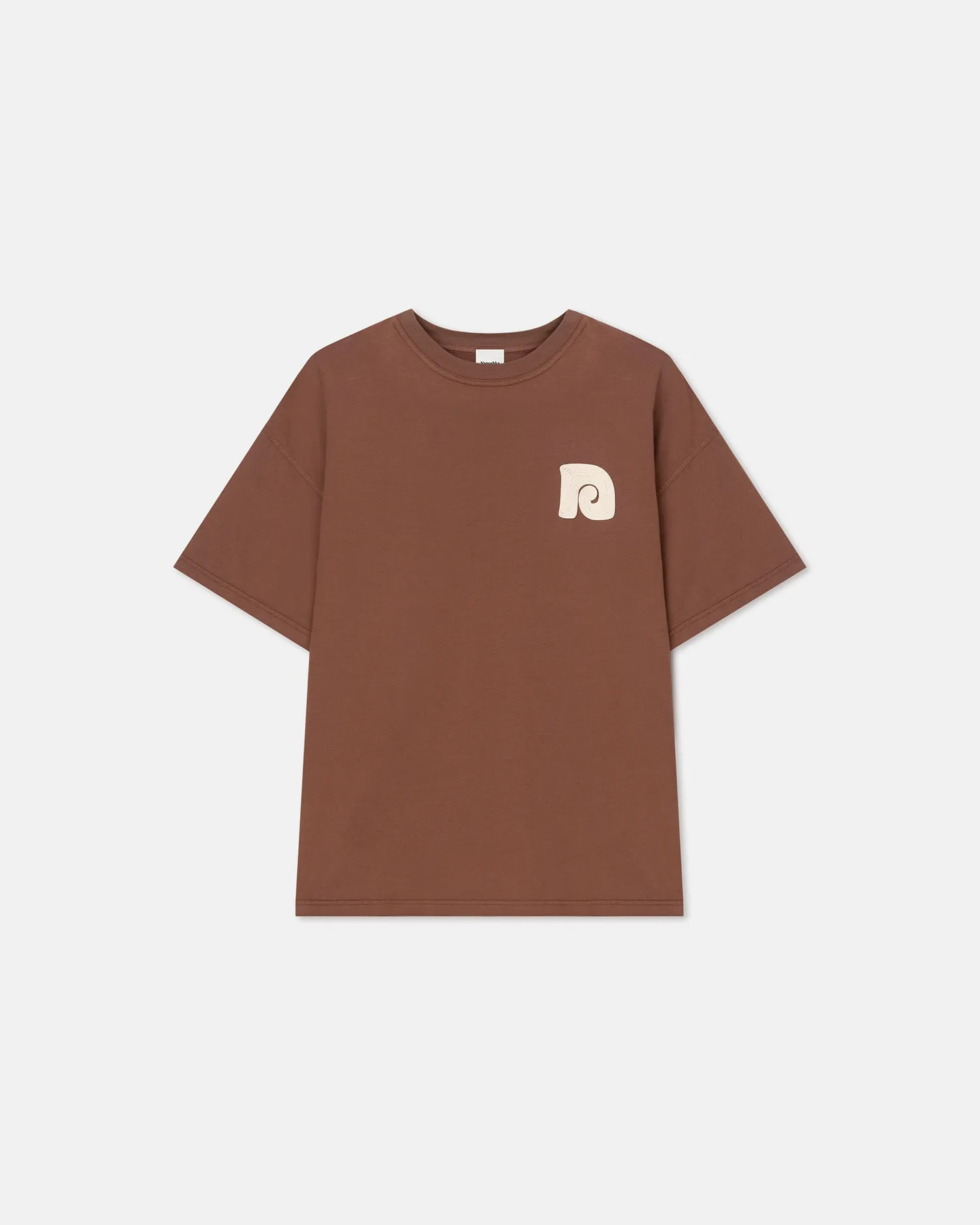 Wren - Embroidered Cotton-Jersey T-Shirt - Rust/Creme/Floral sold by Nanushka