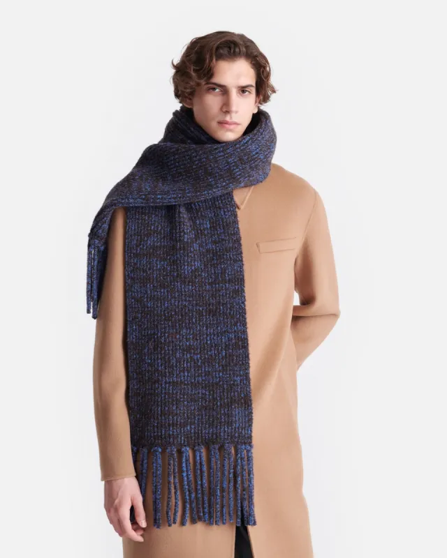 Ives - Boucle scarf - Blue/Brown made by Nanushka