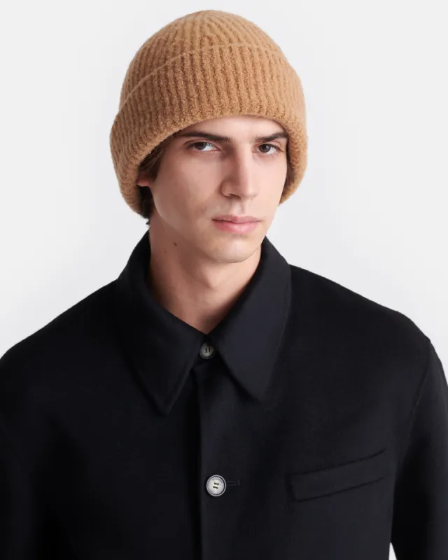 Corey - Compact Boucle Beanie - Camel made by Nanushka