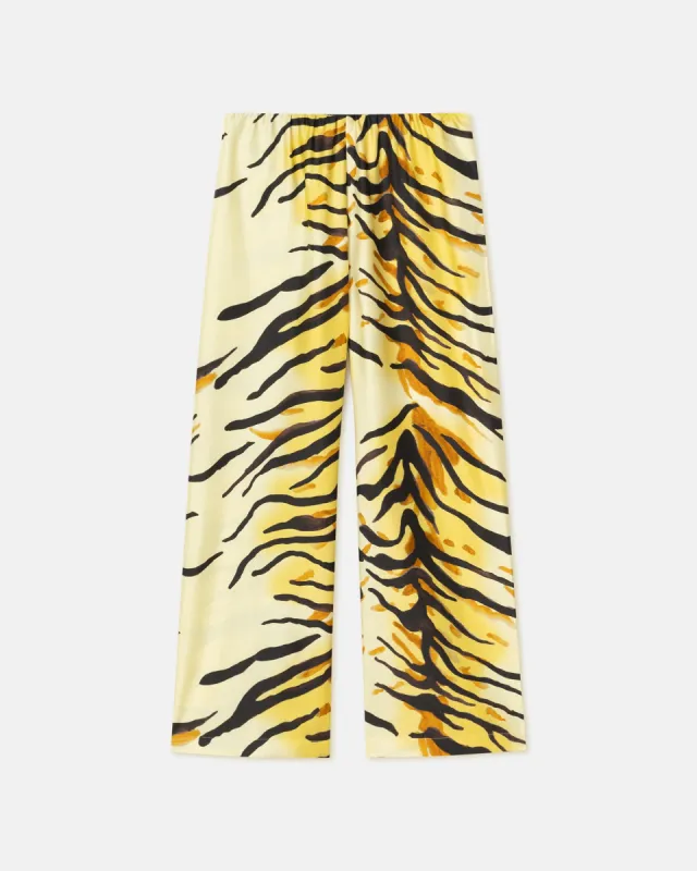 Brenda - Printed Silk Twill Pants - Tiger sold by Nanushka