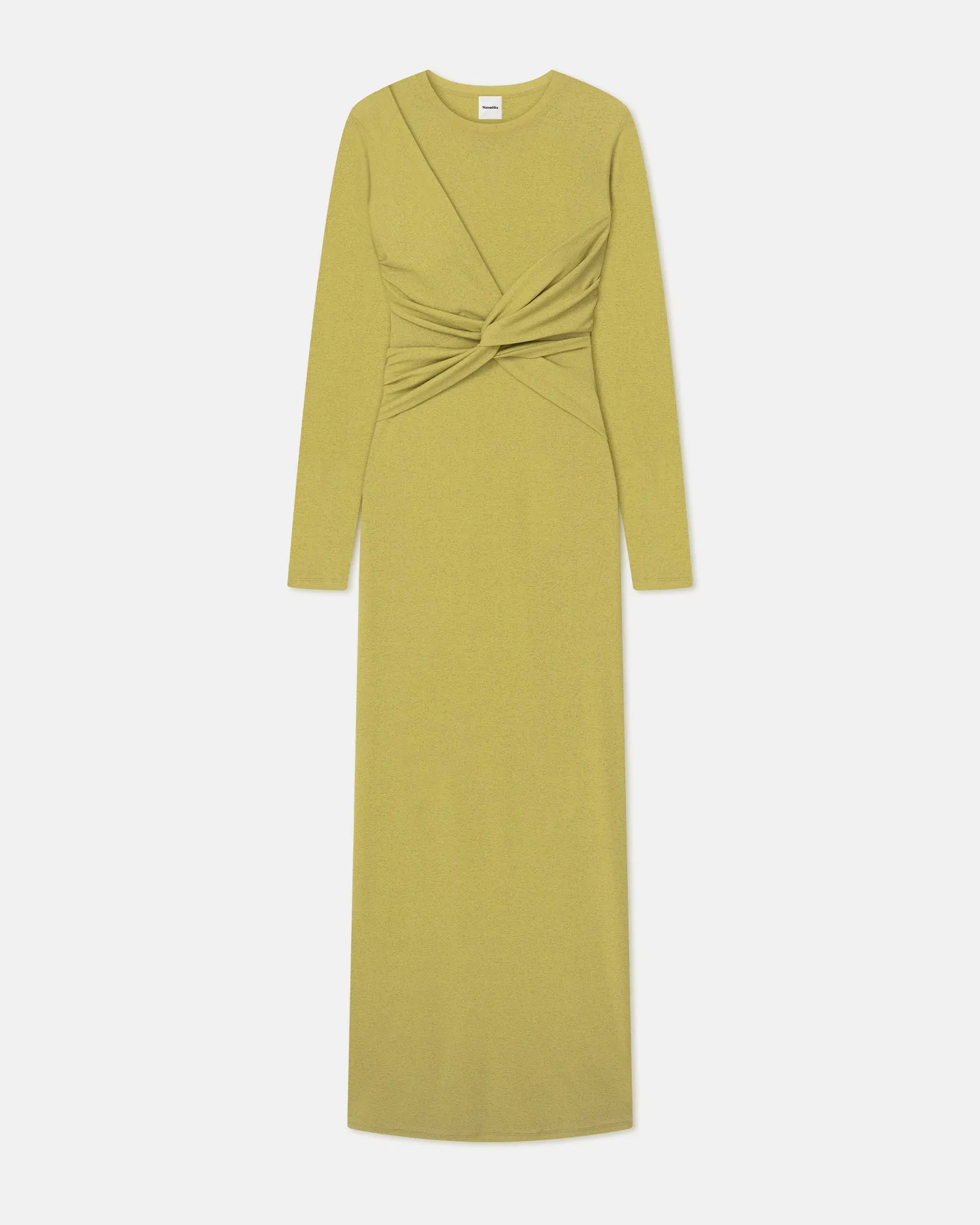 Rozal - Draped Mesh Jersey Maxi Dress - Pistachio sold by Nanushka product image thumbnail 4