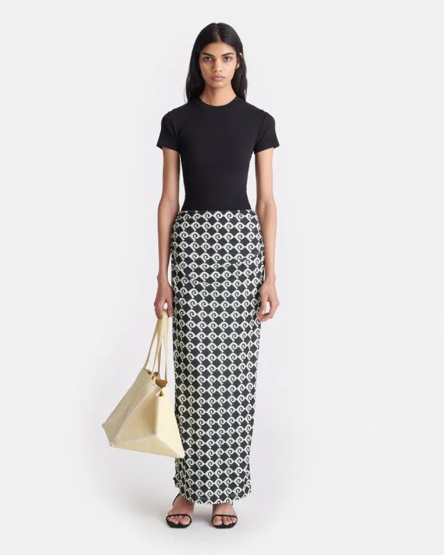 Norine - Ruched Mesh-Jersey Midi Skirt - Diamond Check made by Nanushka