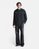 Malachi - Wool Twill and Regenerated Leather Jacket - Grey Melange/Black sold by Nanushka