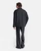 Malachi - Wool Twill and Regenerated Leather Jacket - Grey Melange/Black sold by Nanushka