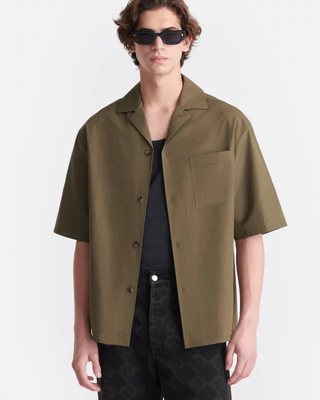 Caspian - Heavy Poplin Shirt - Uniform Green sold by Nanushka