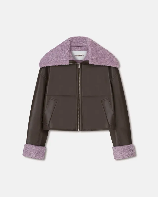 Verona - Sale Faux Shearling Jacket - Shiitake sold by Nanushka