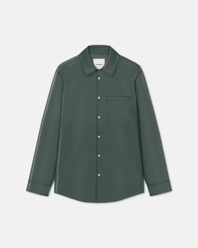 Onni - Okobor™ Alt-Leather Shirt - Pine Green sold by Nanushka