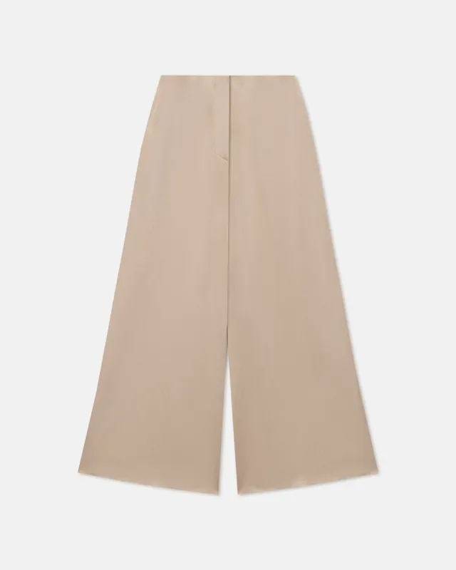 Zaniah - Slip Satin Wide-Leg Pants - Dune sold by Nanushka