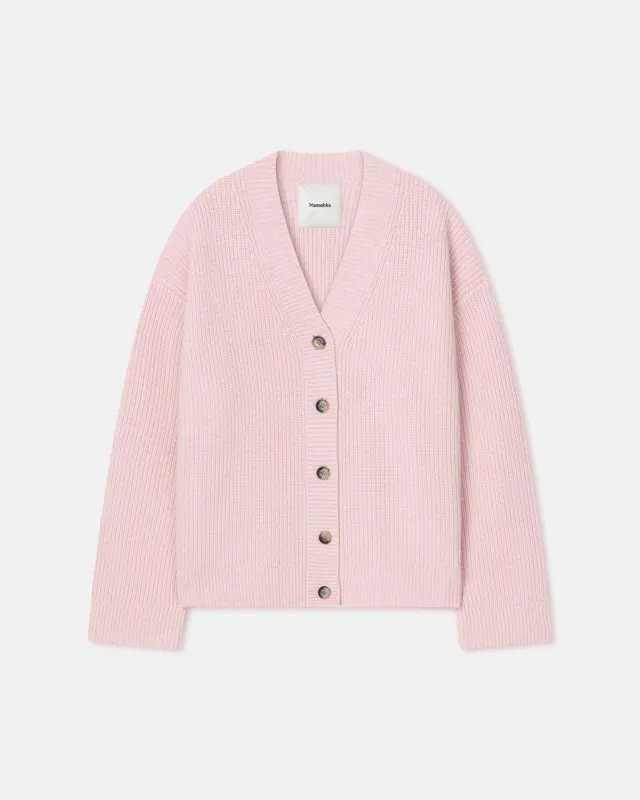 Laran - Cashmere-Blend Cardigan - Light Pink made by Nanushka