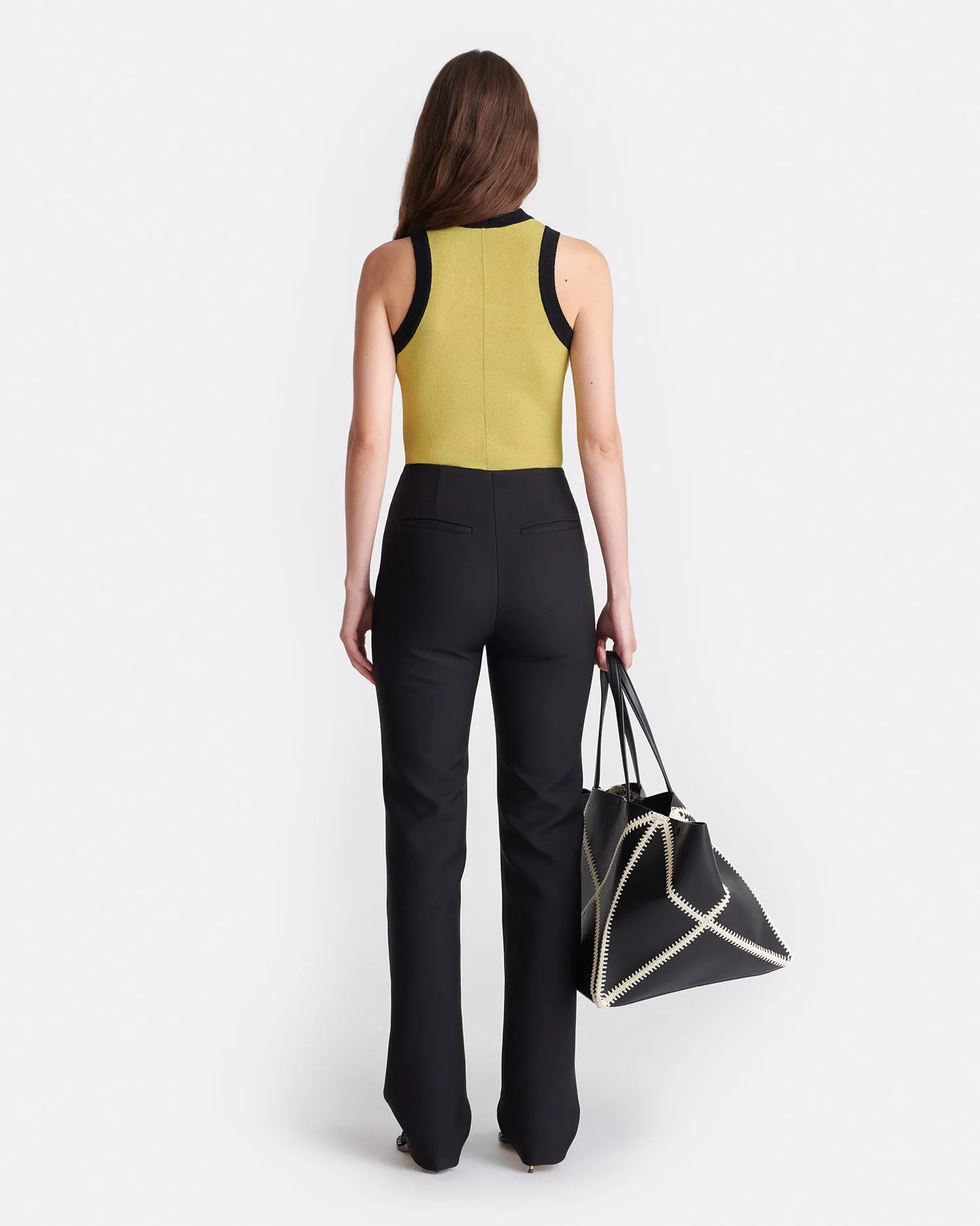 Denalie - Mesh Jersey Top - Pistachio/Black sold by Nanushka product image thumbnail 3