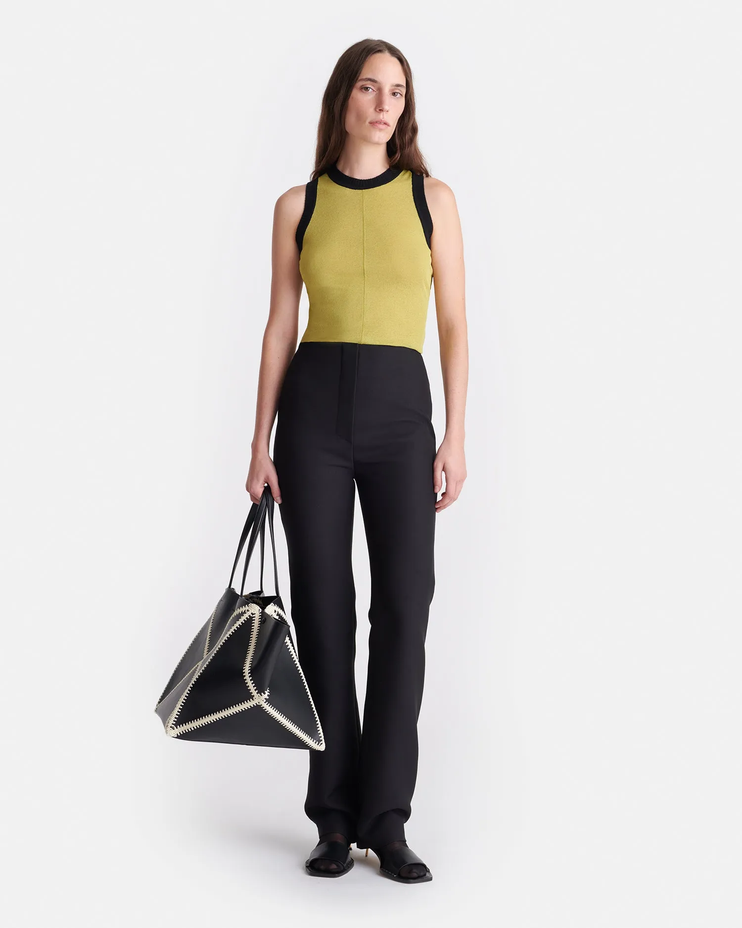 Denalie - Mesh Jersey Top - Pistachio/Black sold by Nanushka product image thumbnail 2