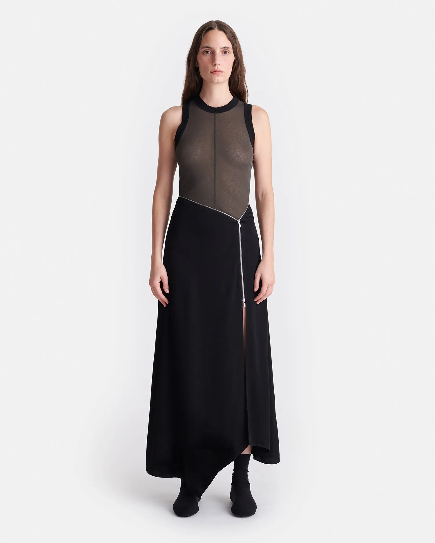 Denalie - Mesh Jersey Top - Dark Moss/Black sold by Nanushka product image thumbnail 2