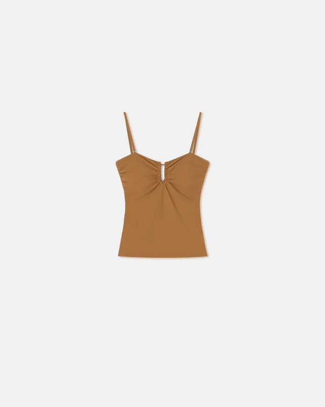 Bianca - Stretch Jersey Swim Top - Brown sold by Nanushka