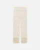 Miciel - Fringed Woven Seersucker Pants - Creme sold by Nanushka