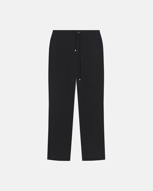 Demis - Georgette Wide-Leg Pants - Black sold by Nanushka