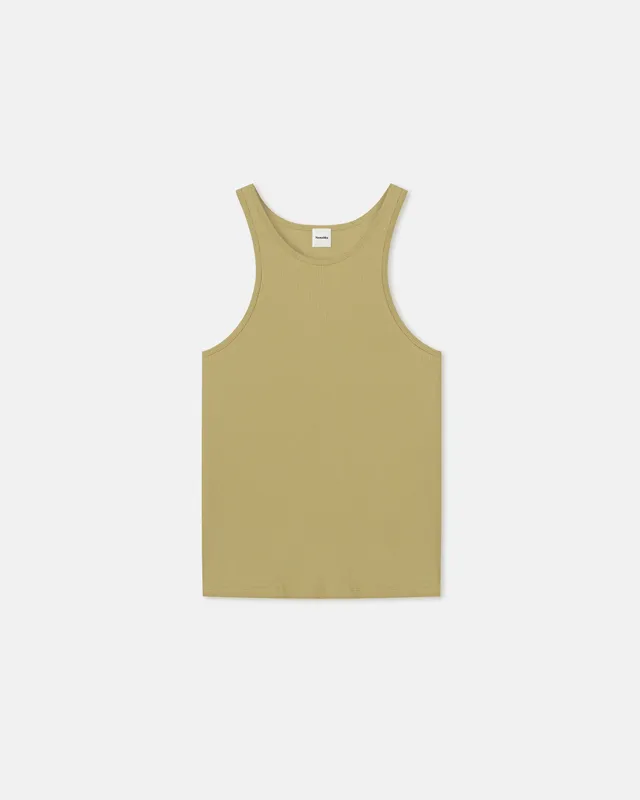 Aleksy - Ribbed Jersey Tank Top - Olive Green made by Nanushka