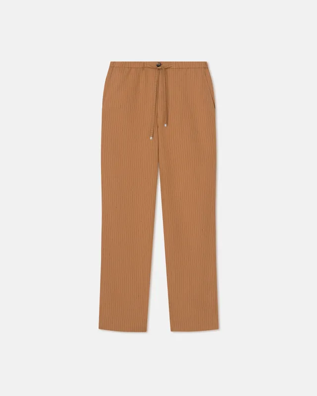 Demis - Striped Slub Wide-Leg Pants - Caramel Stripe sold by Nanushka