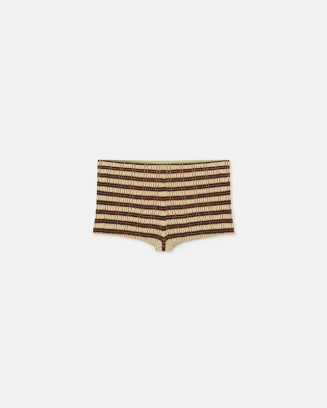 Ferra - Striped Ribbed-Cotton Shorts - Multicolor Stripe sold by Nanushka