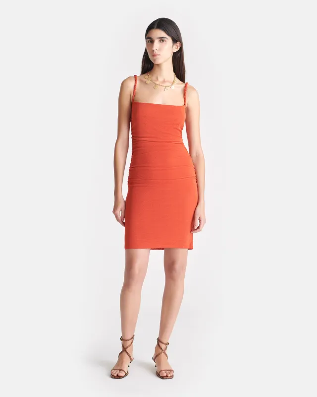 Adie - Mesh Jersey Dress - Red Orange sold by Nanushka