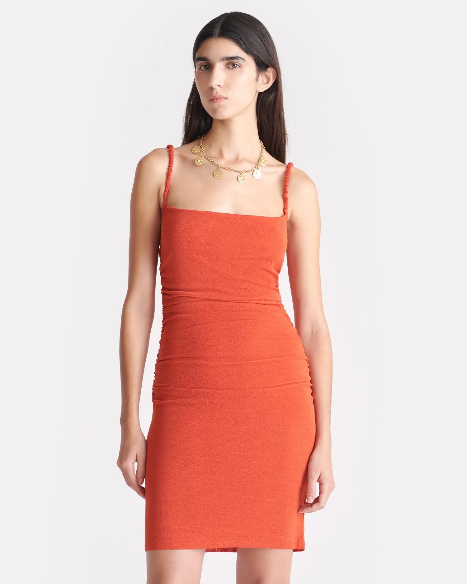 Adie - Mesh Jersey Dress - Red Orange sold by Nanushka product image thumbnail 3
