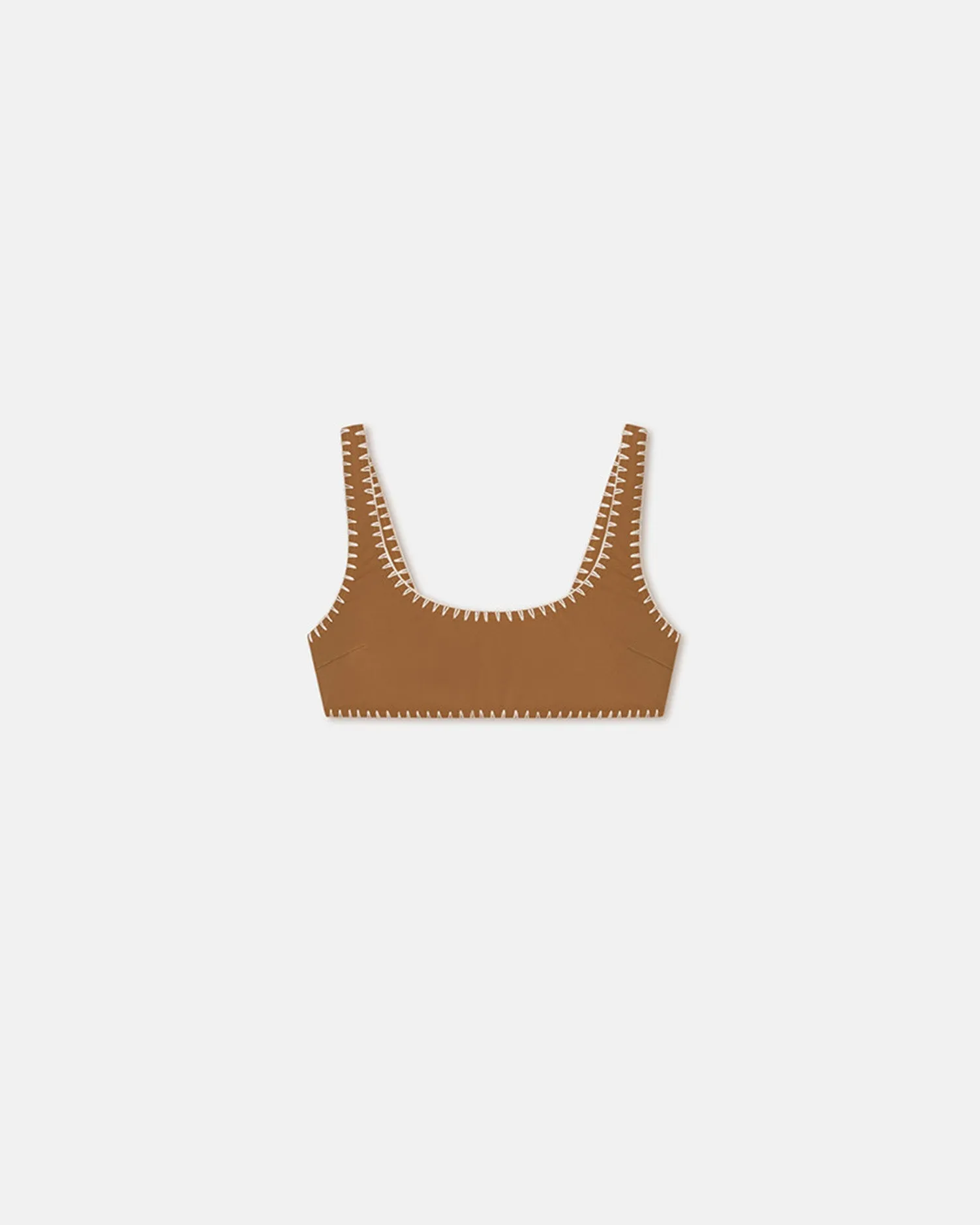 Malti - Crochet Bikini Top - Brown/Creme sold by Nanushka