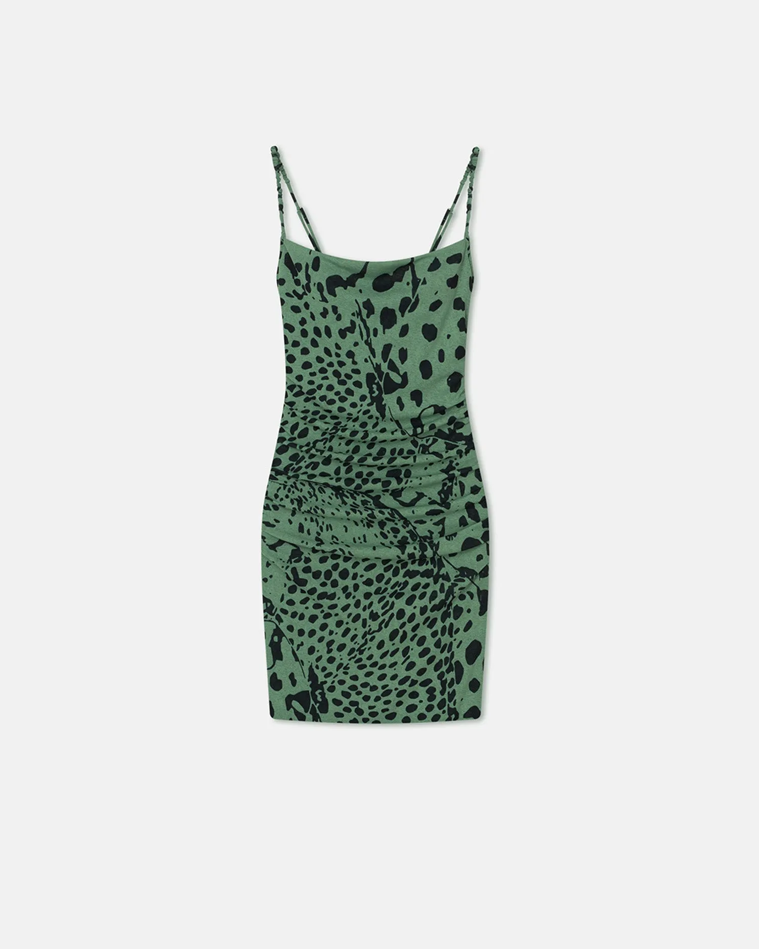 Adie - Printed Mesh Jersey Dress - Cheetah Green sold by Nanushka