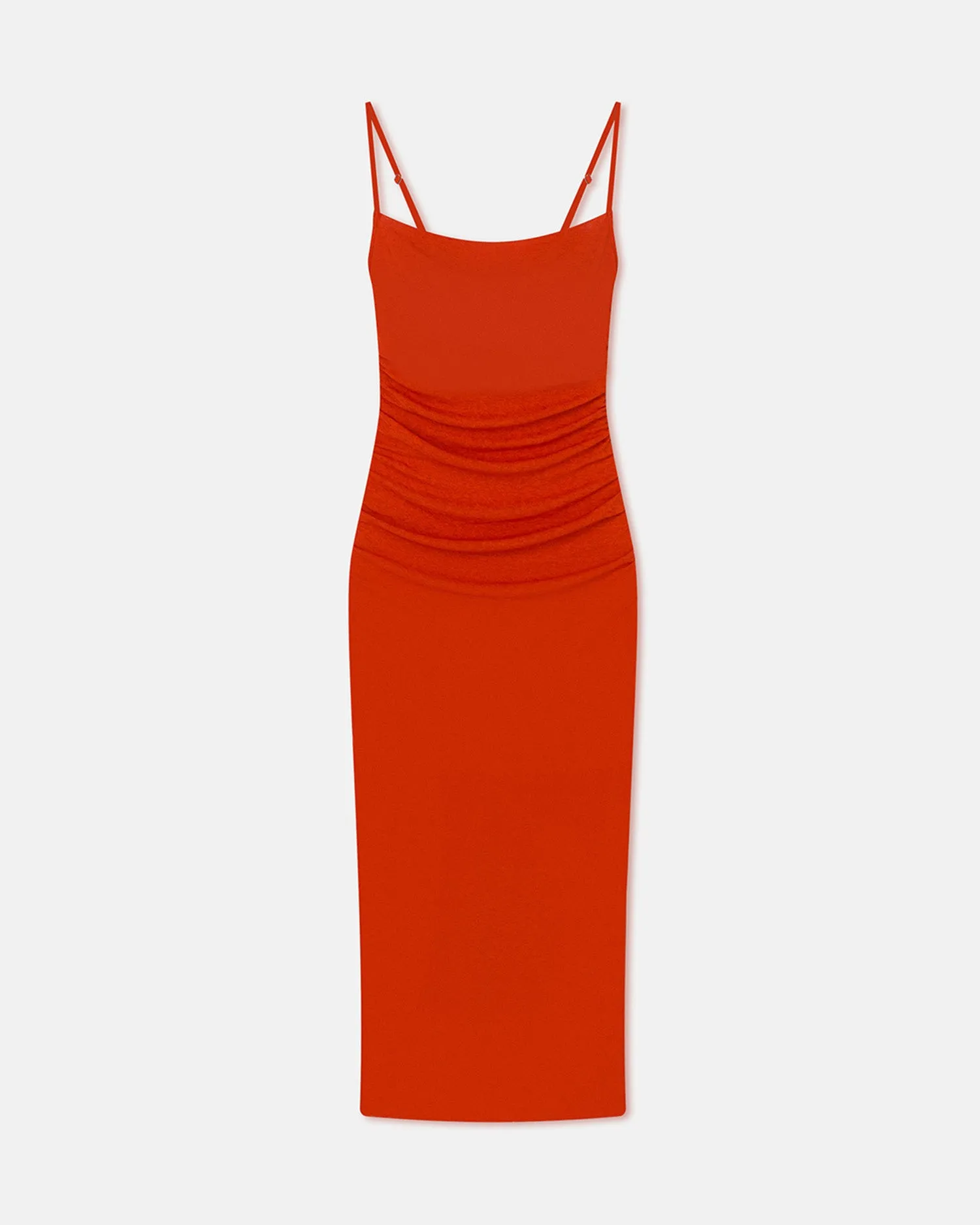Alexa - Mesh Jersey Midi Dress - Red Orange sold by Nanushka
