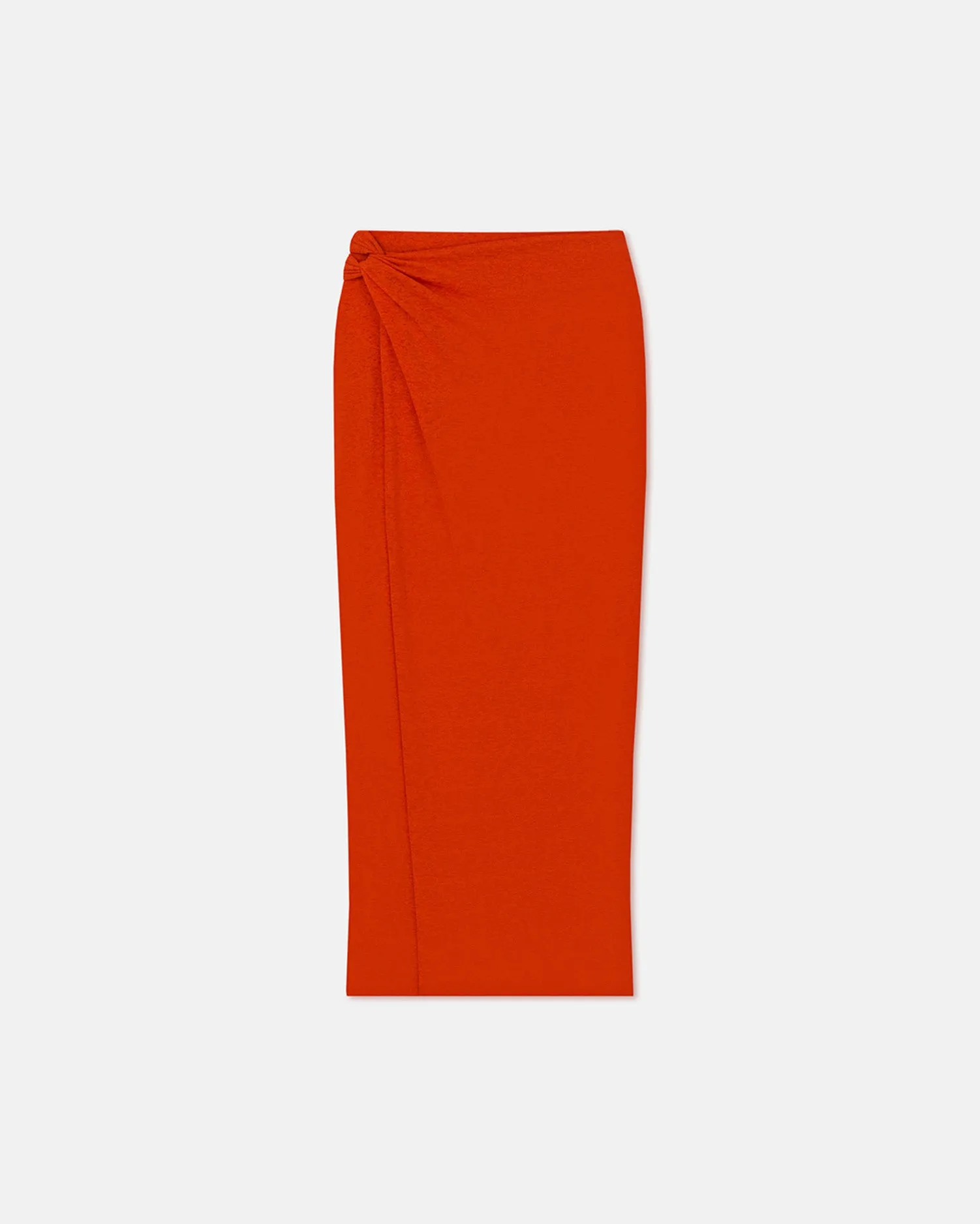 Nesse - Draped Mesh Jersey Skirt - Red Orange sold by Nanushka
