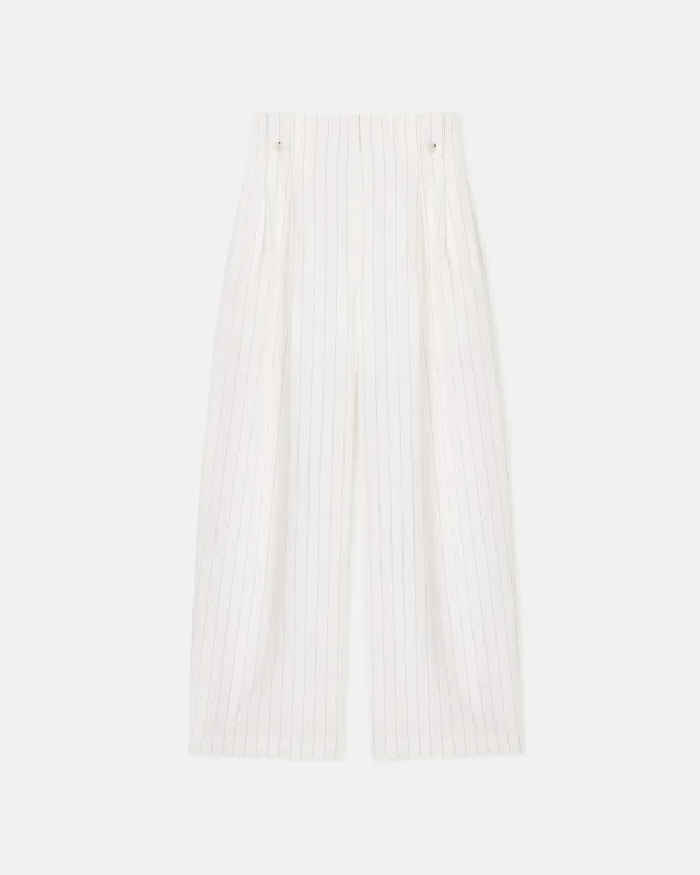 Jenci - Pleated Wide-Leg Pants - White sold by Nanushka