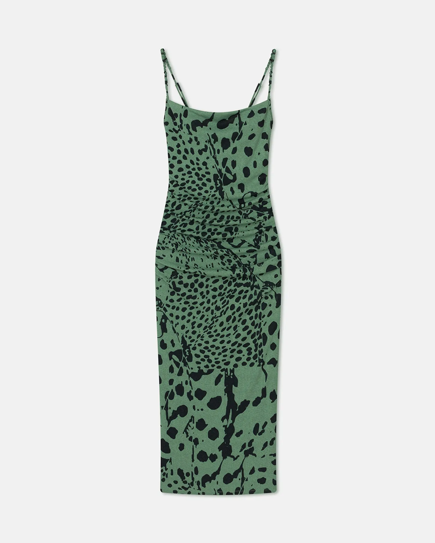 Alexa - Printed Mesh Jersey Midi Dress - Cheetah Green sold by Nanushka