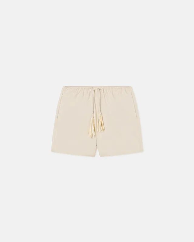 Aniela - Okobor™ Alt-Leather Shorts - Chalk/Creme sold by Nanushka