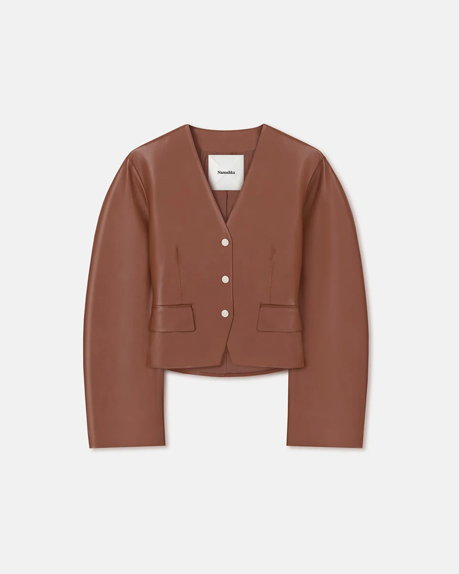 Kiyo - Okobor™ Alt-Leather Blazer - Henna sold by Nanushka product image thumbnail 4