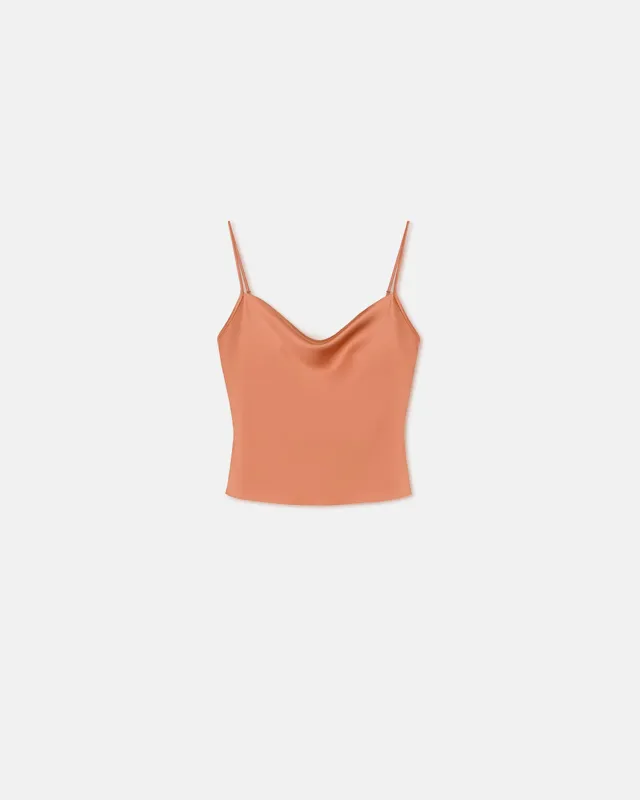 Johar - Slip Satin Top - Apricot sold by Nanushka