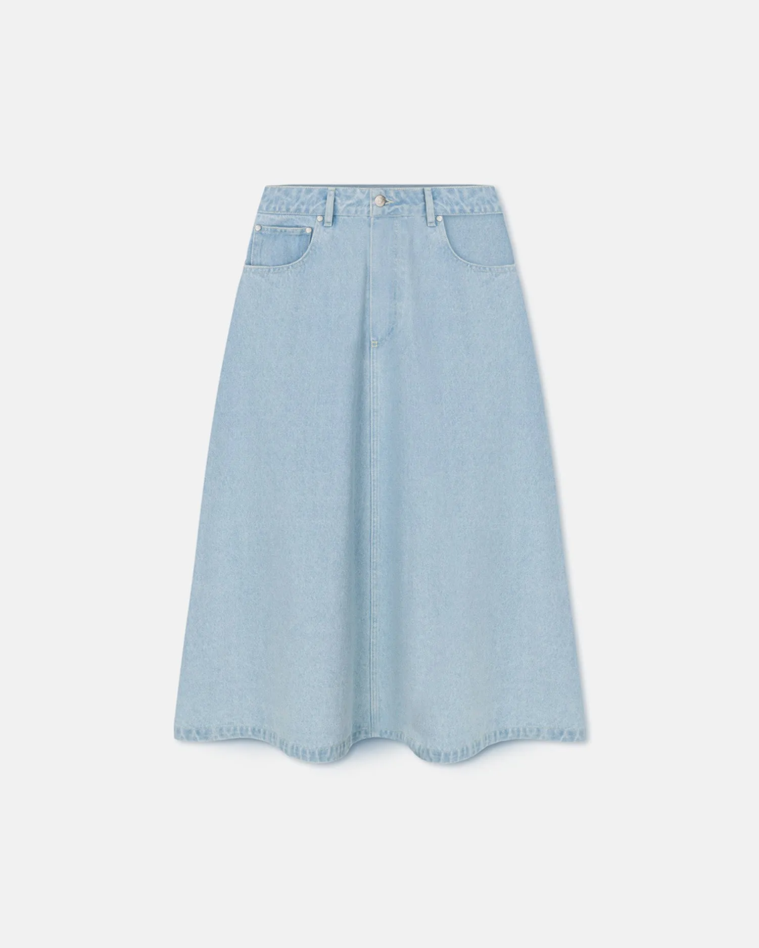 Cintia - Denim Midi Skirt - Eco Bleach sold by Nanushka