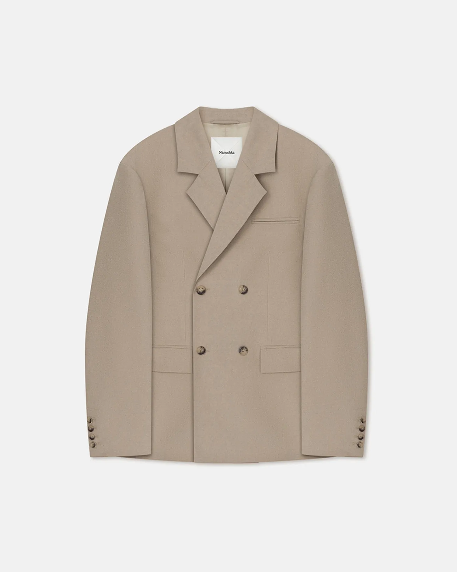 Diante - Raw Silk Blazer - Sand Grey sold by Nanushka