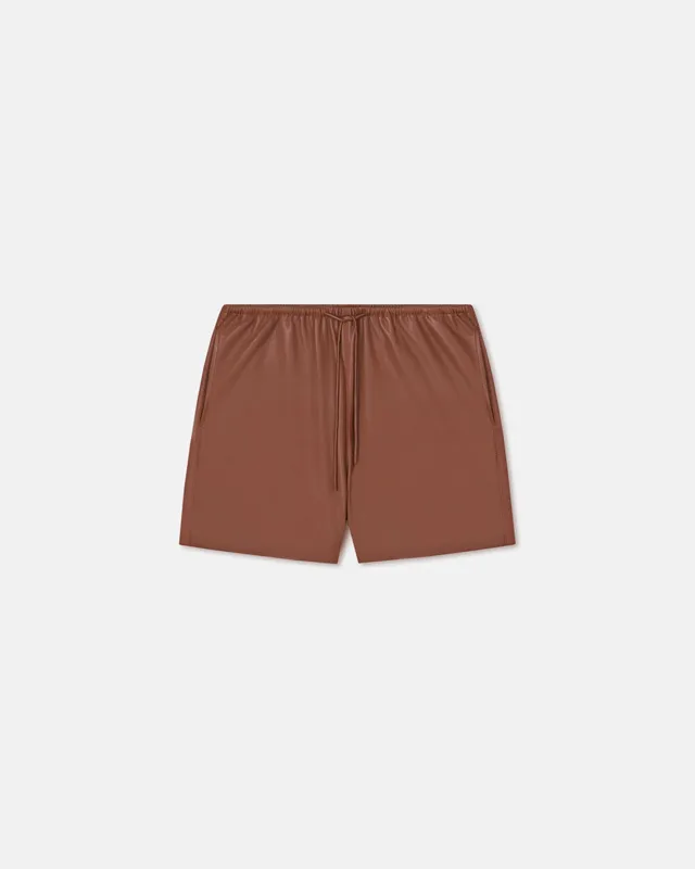 Aniela - Okobor™ Alt-Leather Shorts - Henna sold by Nanushka