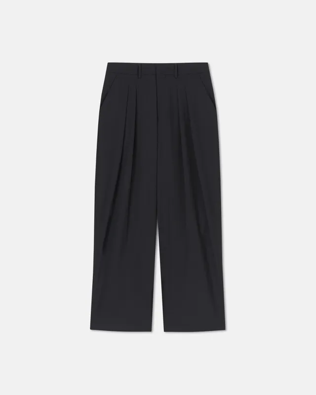 Borre - Pleated Wide-Leg Pants - Black sold by Nanushka