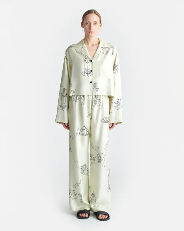 Brenda - Printed Silk Twill Pants - Folktale sold by Nanushka