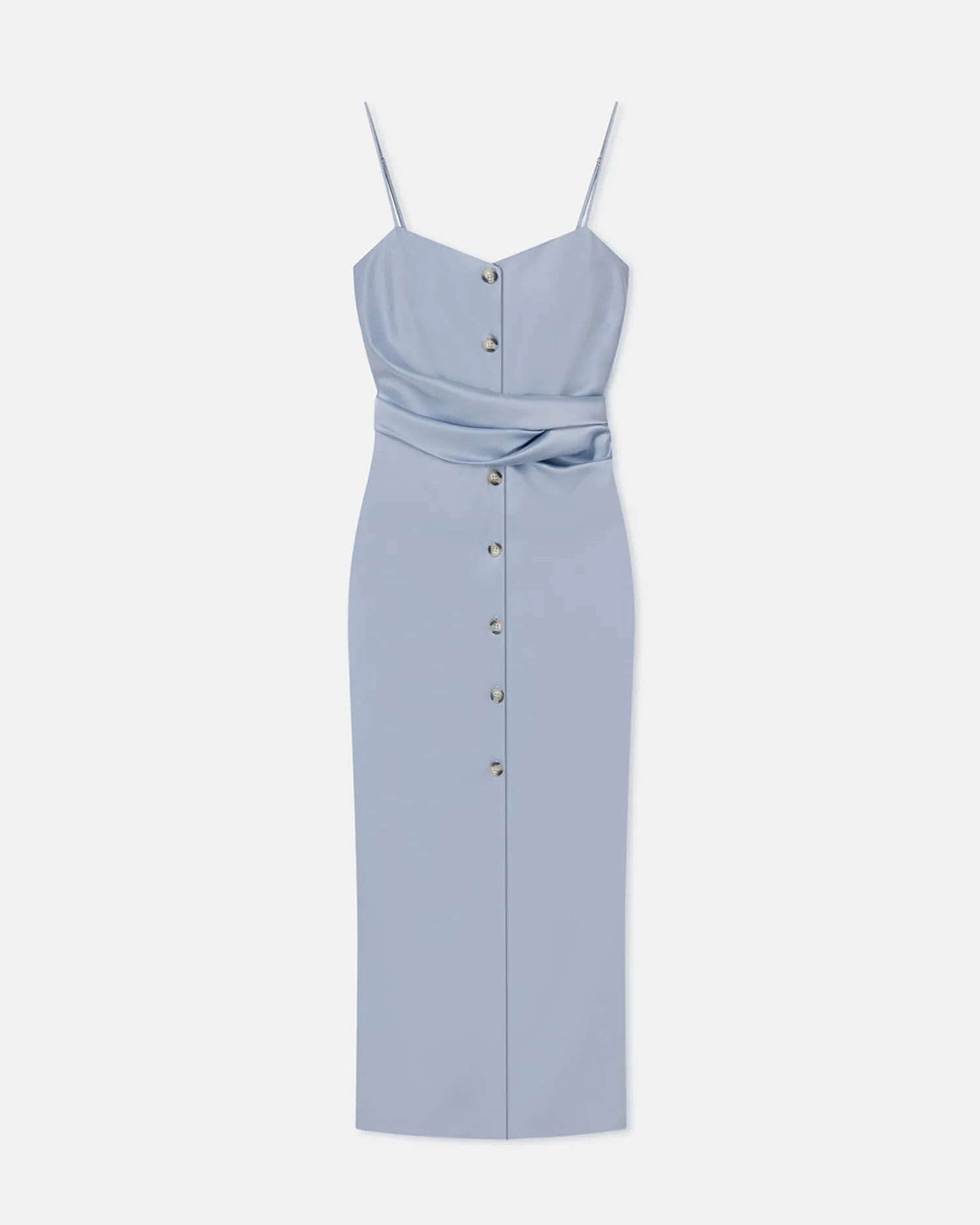 Sayan - Draped Slip Satin Midi Dress - Ice Blue sold by Nanushka product image thumbnail 3