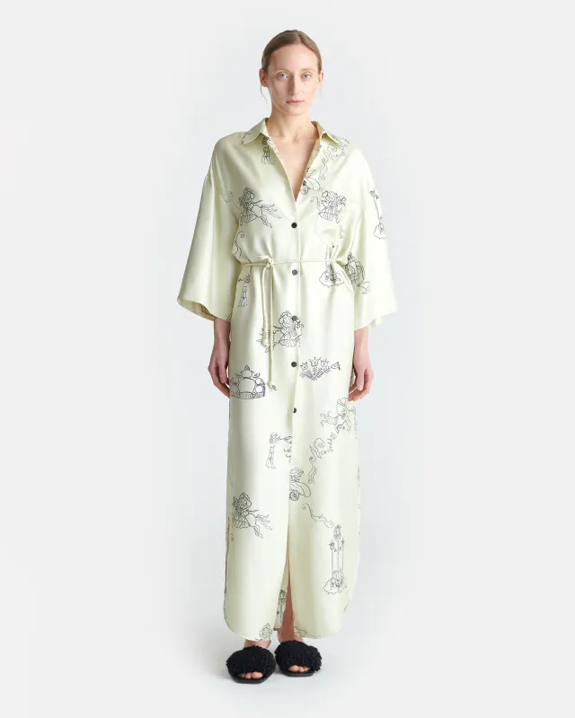 Damala - Printed Silk Twill Shirt Dress - Folktale sold by Nanushka