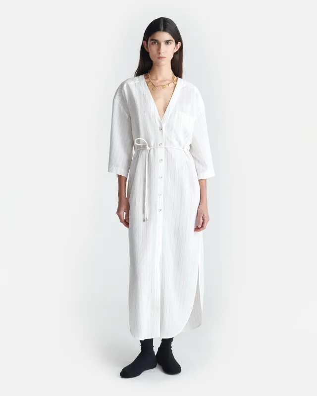 Amneris - Striped Shirt Dress - White sold by Nanushka