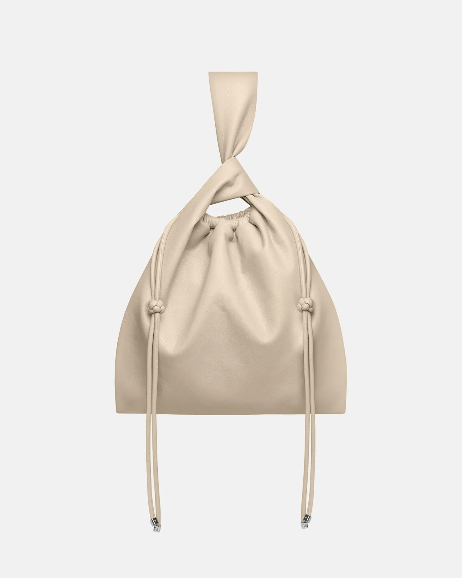 Jen Drawstring Large - Okobor™ Alt-Leather Bag - Chalk sold by Nanushka