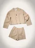 Dylla - Tailored Light Poplin Shorts - Beige sold by Nanushka