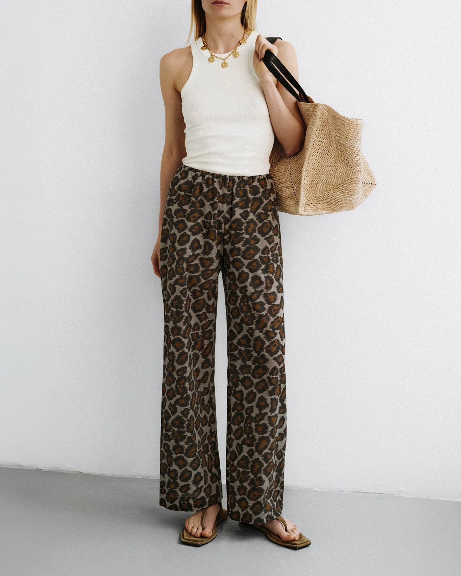 Brenda - Printed Cotton Voile Pants - Crayon Ocelot sold by Nanushka product image thumbnail 2