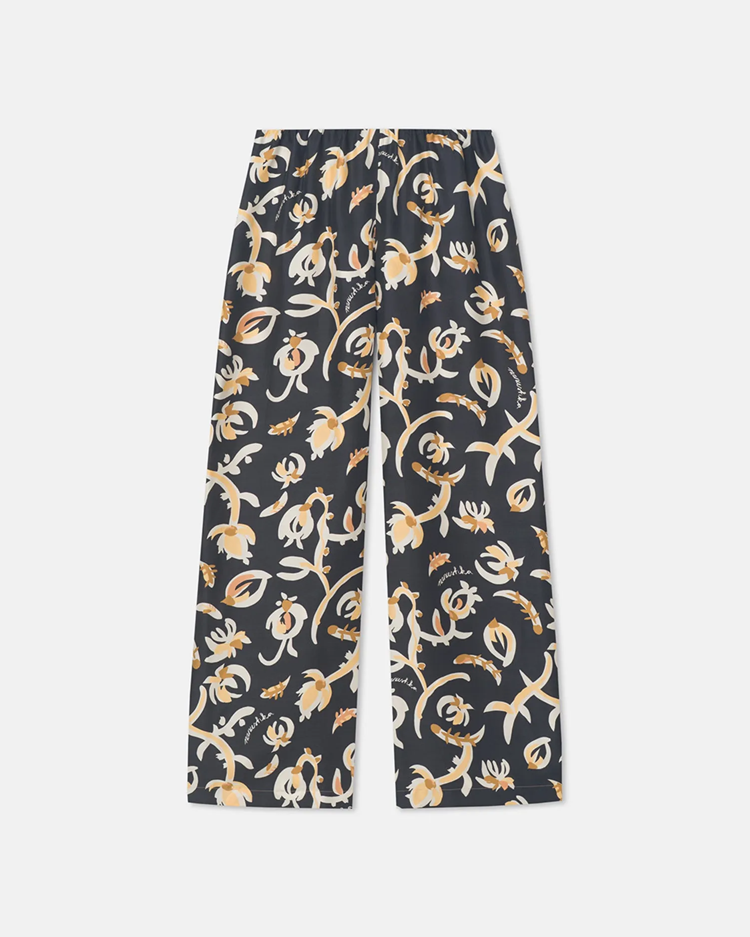 Brenda - Printed Silk Twill Pants - Black Floral sold by Nanushka product image thumbnail 3